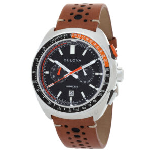 Витрина bulova racer chronograph quartz black dial men's watch 98b427