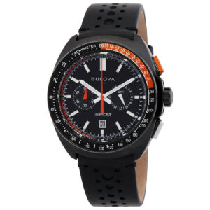 Витрина bulova racer chronograph quartz black dial men's watch 98b428