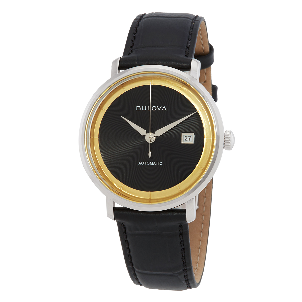 bulova rat pack automatic black dial men's watch 96b406 bulova rat pack automatic black dial men's watch 96b406