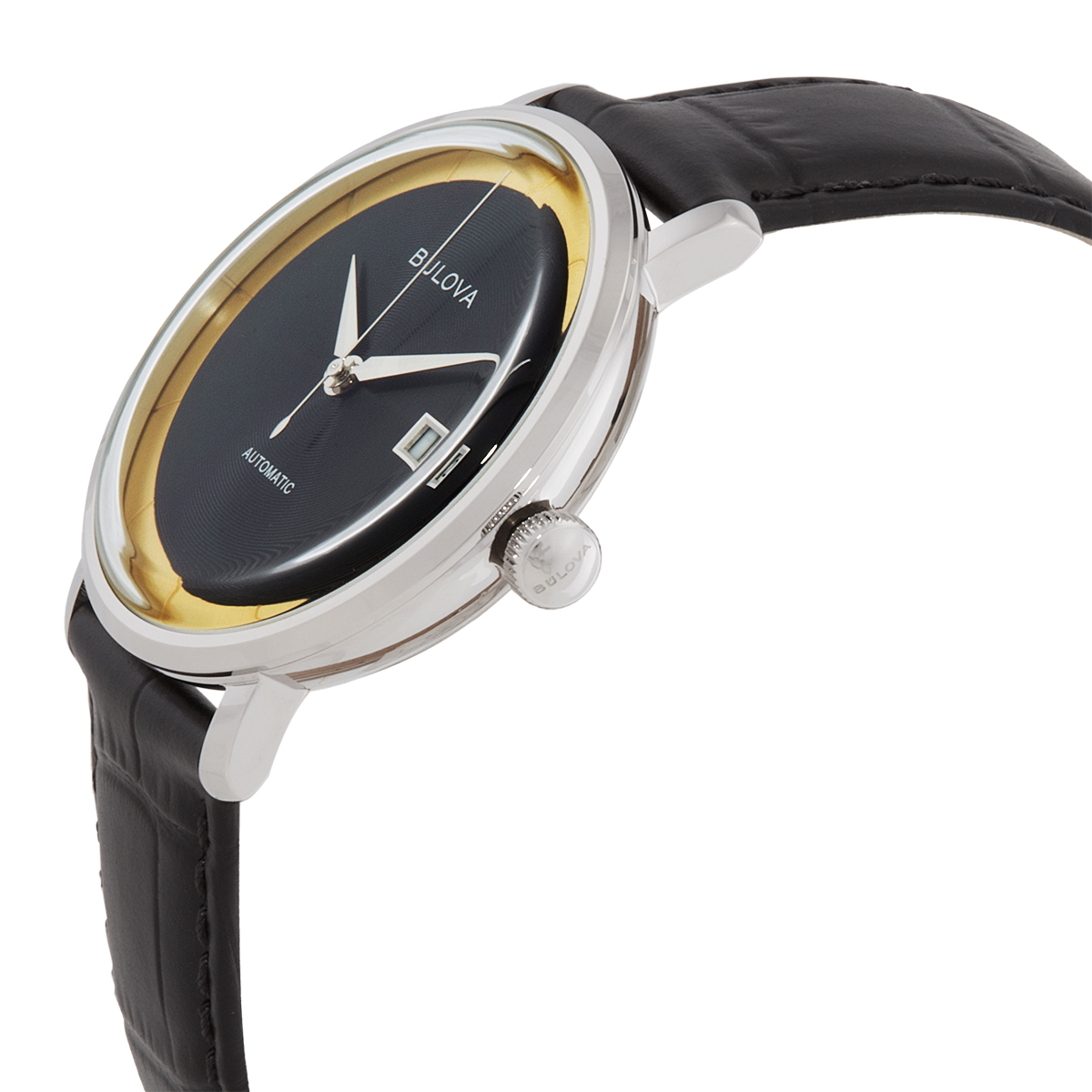 bulova rat pack automatic black dial men's watch 96b406 bulova rat pack automatic black dial men's watch 96b406