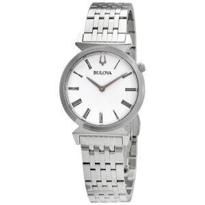 bulova regatta quartz white dial ladies watch 96l275