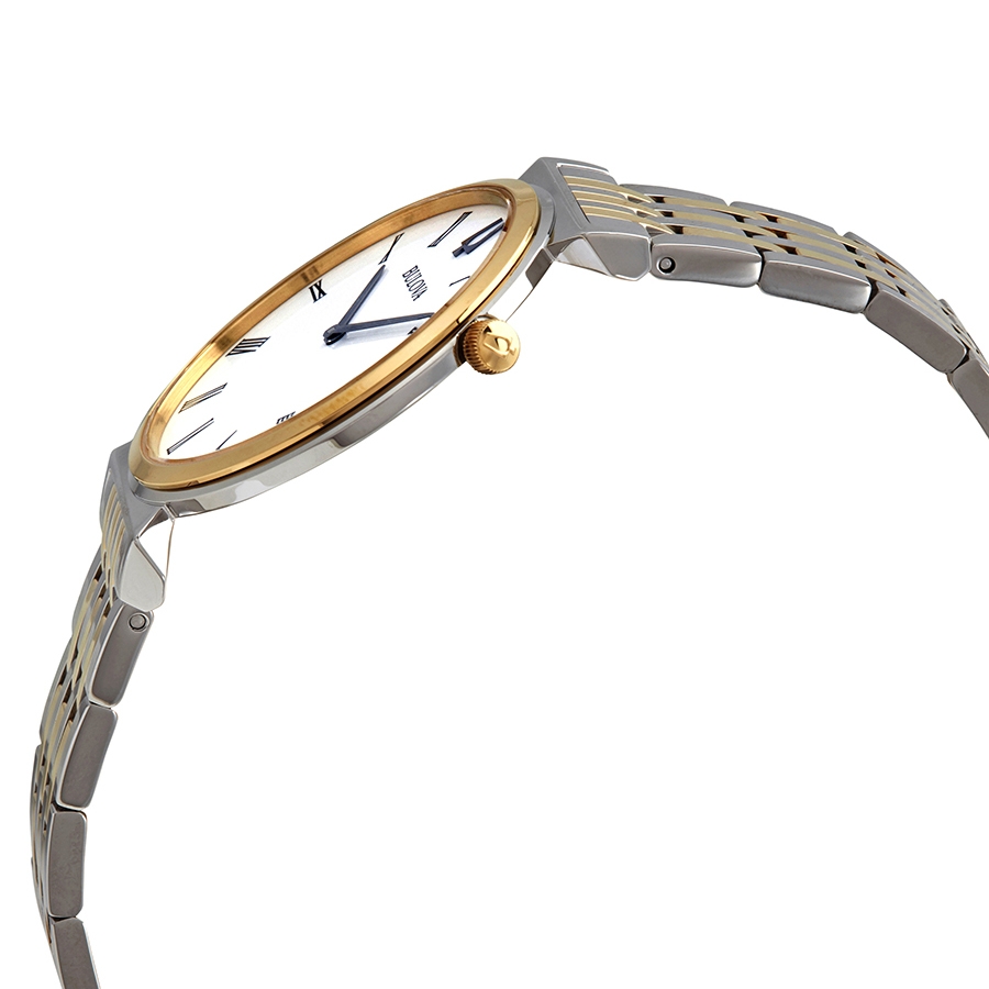 bulova regatta quartz white dial two tone men's watch 98a233 bulova regatta quartz white dial two tone men's watch 98a233
