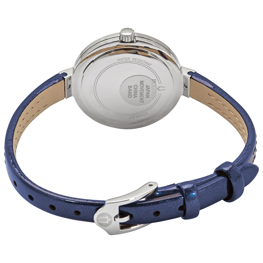 bulova rhapsody quartz blue dial blue leather ladies watch 96p212 bulova rhapsody quartz blue dial blue leather ladies watch 96p212