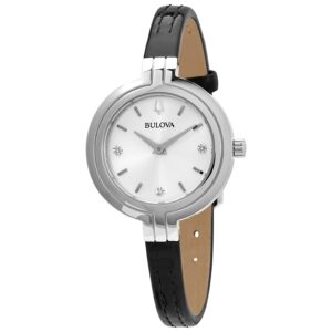 bulova rhapsody quartz silver dial ladies watch 96p211