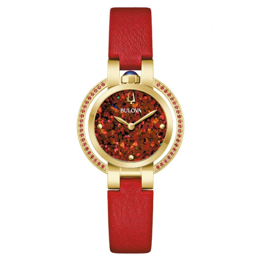 bulova rubaiyat autumn quartz red dial ladies watch 97r105 bulova rubaiyat autumn quartz red dial ladies watch 97r105