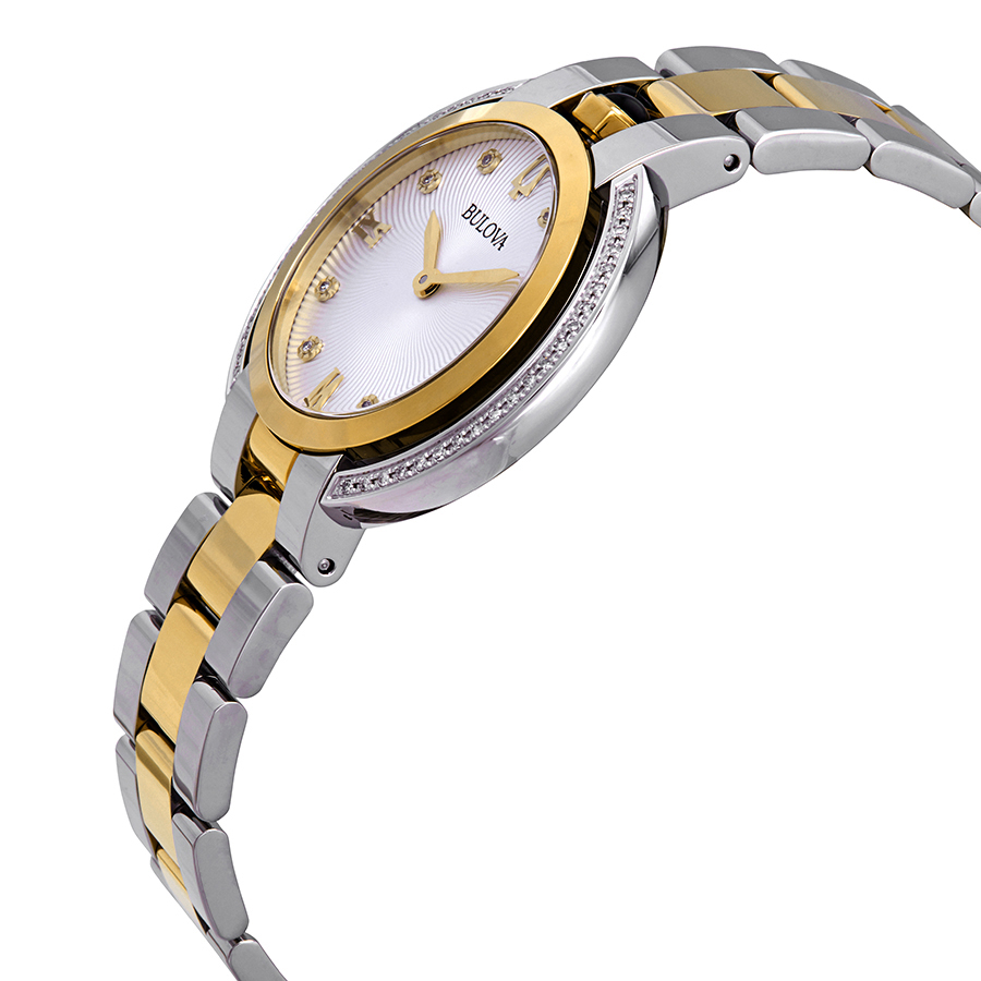 bulova rubaiyat diamond white dial two tone ladies watch 98r246 bulova rubaiyat diamond white dial two tone ladies watch 98r246