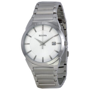 Home bulova silver dial stainless steel men's watch 96b015