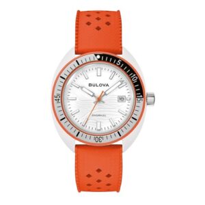 bulova snorkel clownfish quartz white dial men's watch 98b448