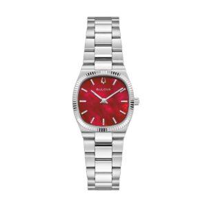 bulova super seville mini quartz red mop dial ladies watch 96l354