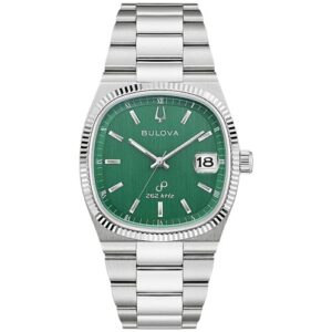 bulova super seville quartz green dial men's watch 96b439