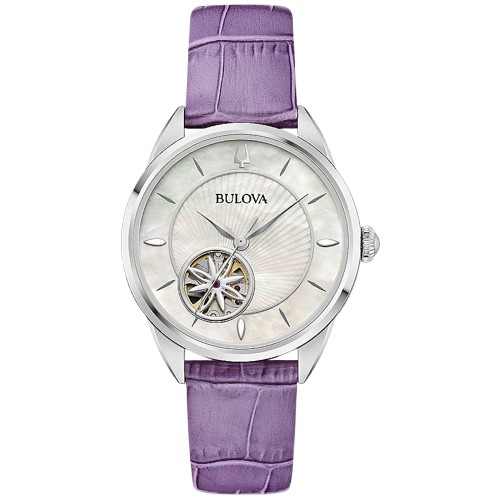 bulova sutton automatic floral open heart dial ladies watch 96l339 bulova sutton automatic floral open heart dial ladies watch 96l339