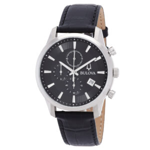 Витрина bulova sutton chronograph quartz black dial men's watch 96b403