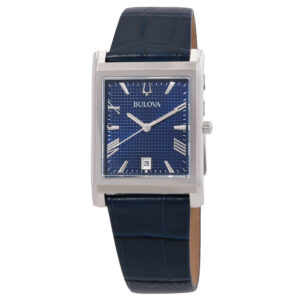 Home bulova sutton quartz blue dial watch 96b442