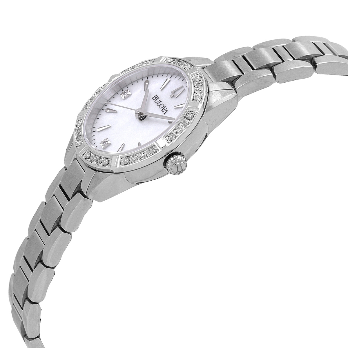 bulova sutton quartz diamond crystal white mother of pearl dial ladies watch 96r253 bulova sutton quartz diamond crystal white mother of pearl dial ladies watch 96r253