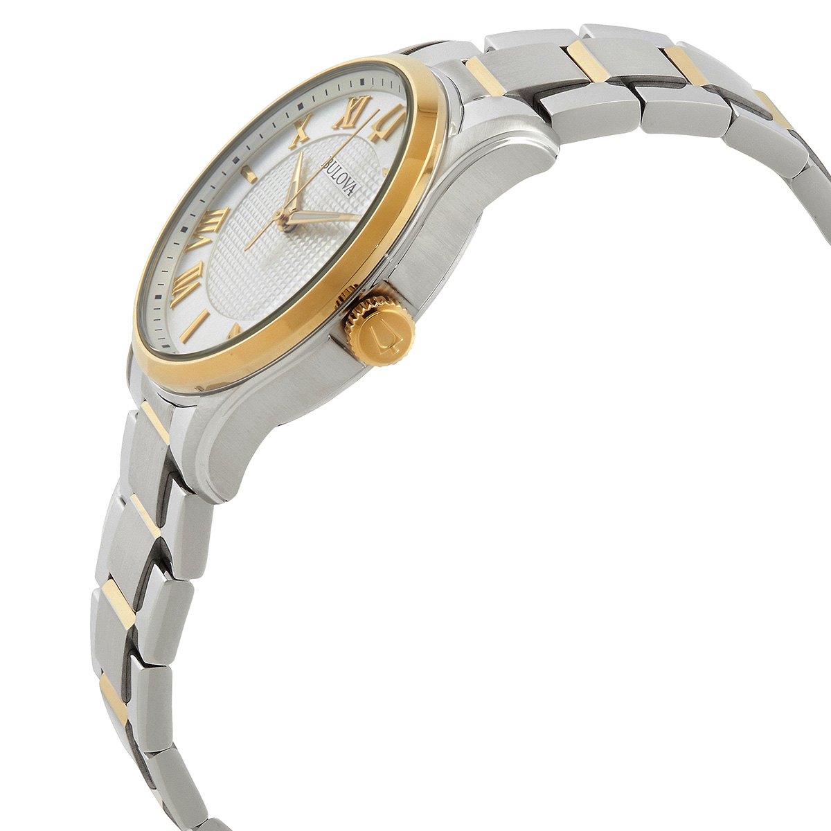 bulova wilton quartz silver dial two tone men's watch 98b391 bulova wilton quartz silver dial two tone men's watch 98b391