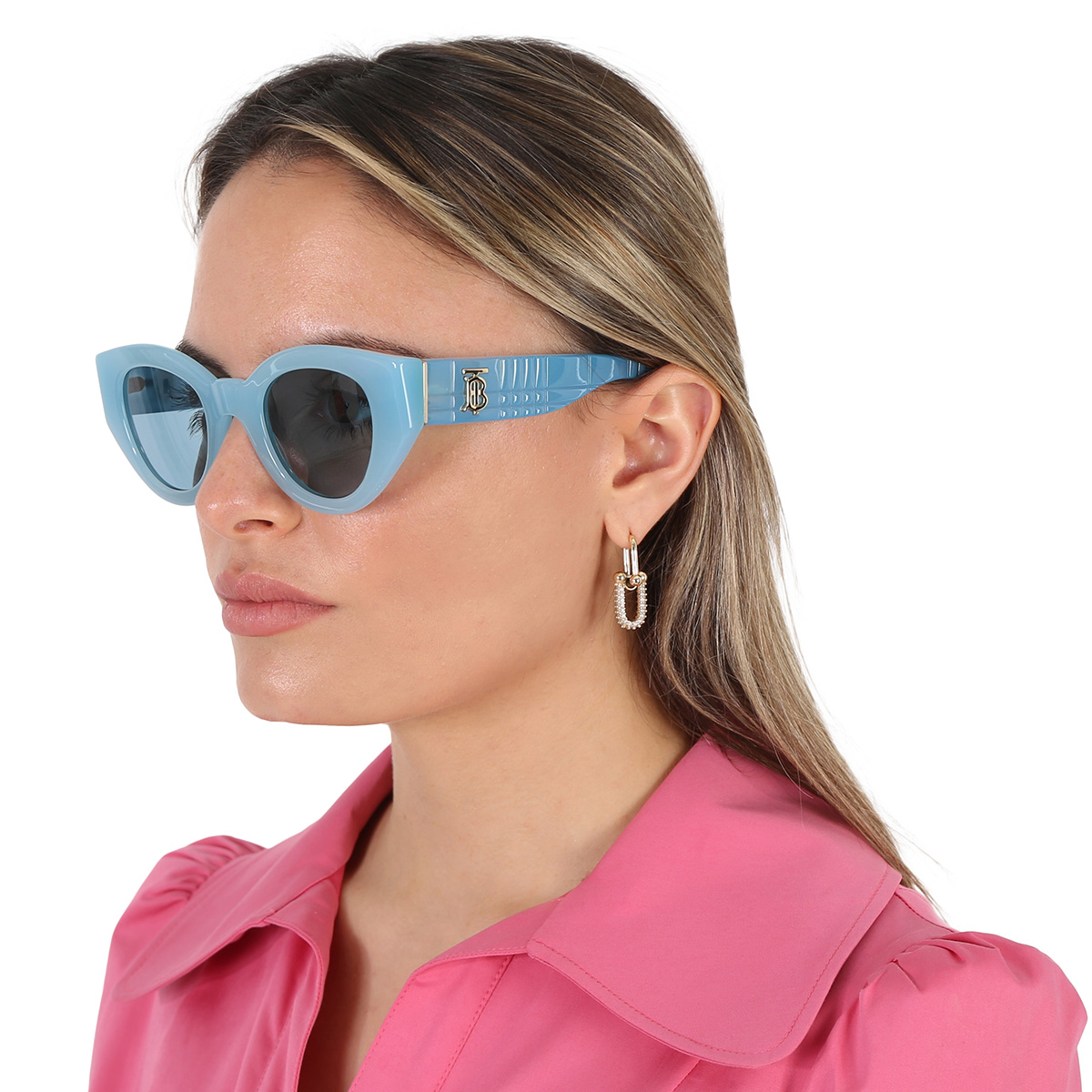 burberry blue oval ladies sunglasses be4390 408680 47 burberry blue oval ladies sunglasses be4390 408680 47