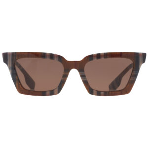 Home burberry briar dark brown square ladies sunglasses be4392u 396673 52