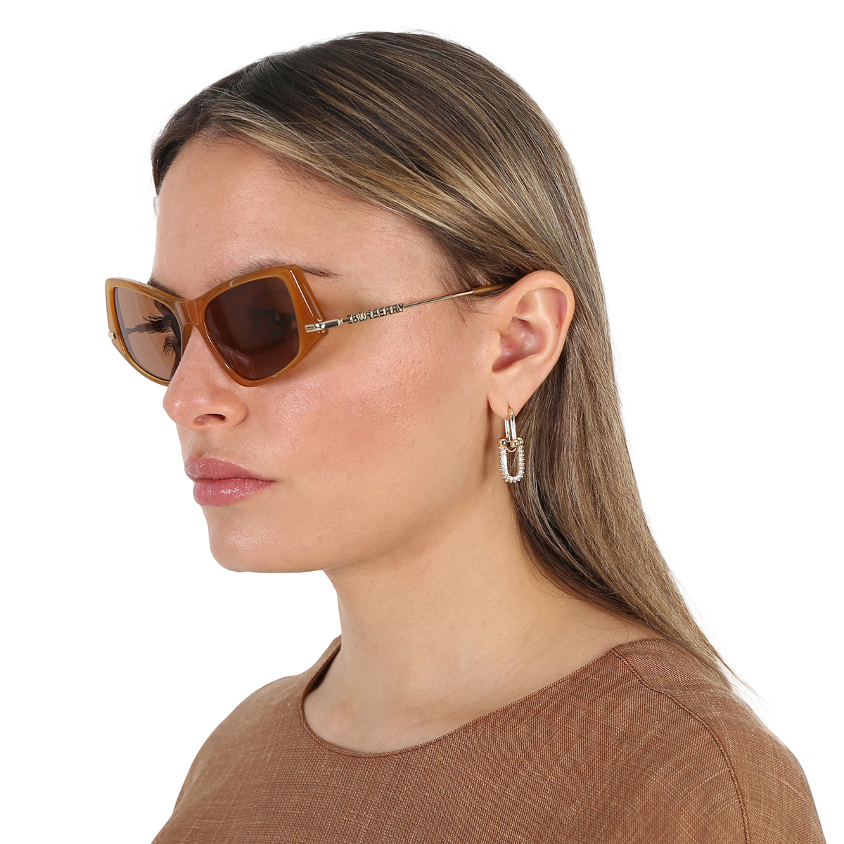burberry brown irregular ladies sunglasses be4408 409473 52 burberry brown irregular ladies sunglasses be4408 409473 52