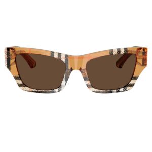 Home burberry dark brown cat eye ladies sunglasses be4441u 414673 52
