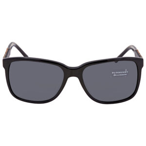 burberry grey rectangular men's sunglasses be4181 300187 58