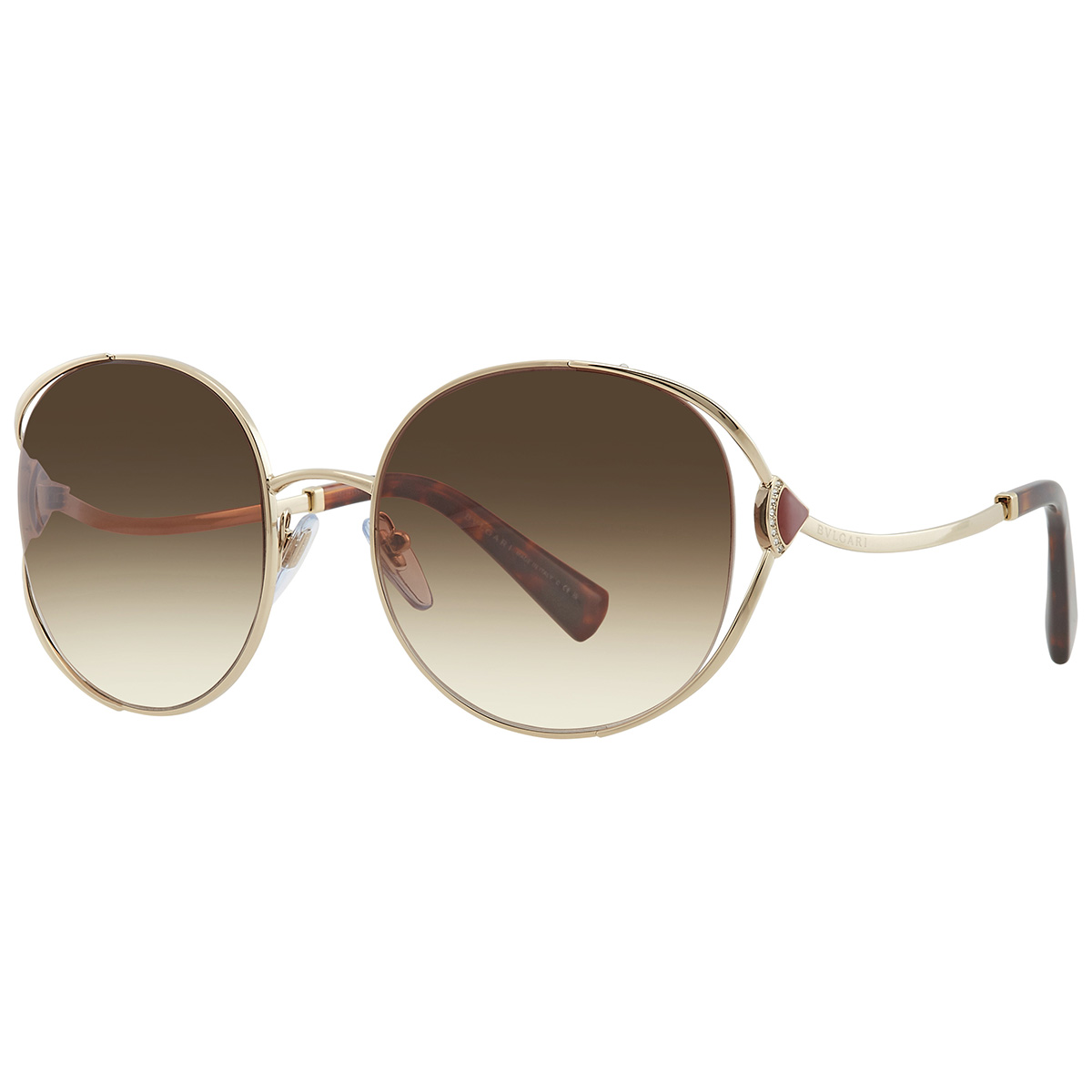 bvlgari brown gradient round ladies sunglasses bv6181b 278/13 57 bvlgari brown gradient round ladies sunglasses bv6181b 278/13 57