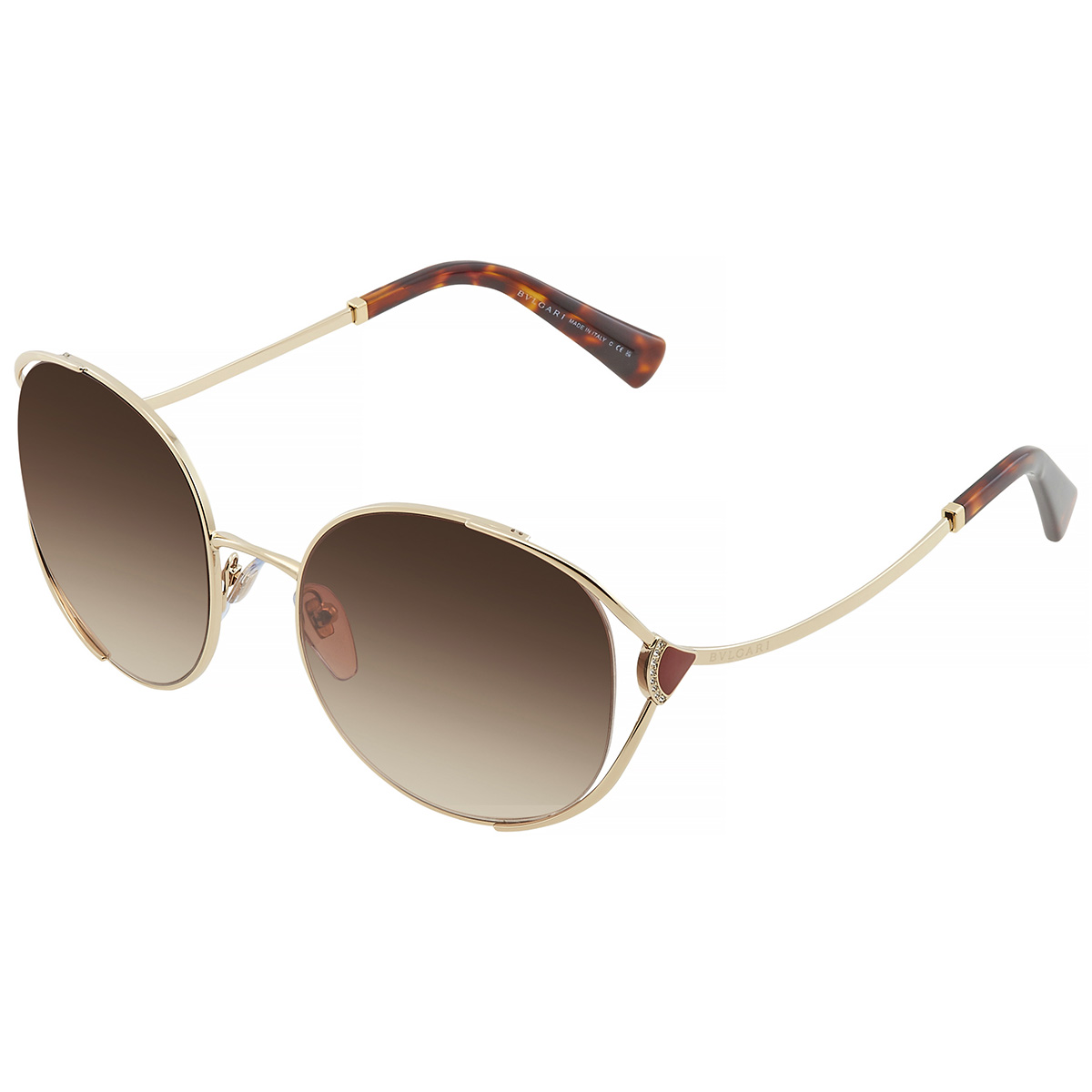bvlgari brown gradient round ladies sunglasses bv6181b 278/13 57 bvlgari brown gradient round ladies sunglasses bv6181b 278/13 57
