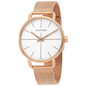 calvin klein even quartz silver dial ladies watch k7b21626