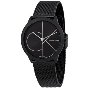 calvin klein minimal quartz black dial ladies watch k3m5245x