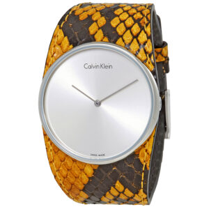 calvin klein spellbound silver dial ladies watch k5v231z6
