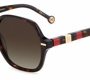 carolina herrera brown shaded square ladies sunglasses her 0106/s 0o63/ha 55