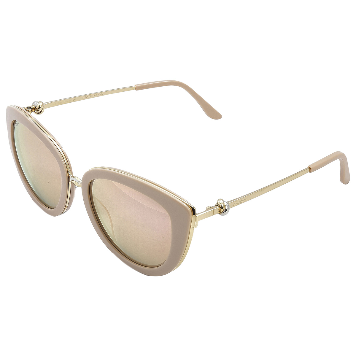 cartier trinity brown rose gold mirror cat eye ladies sunglasses ct0247s 004 54 cartier trinity brown rose gold mirror cat eye ladies sunglasses ct0247s 004 54