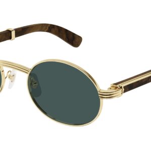 Home cartier green round men's sunglasses ct0464s 015 55
