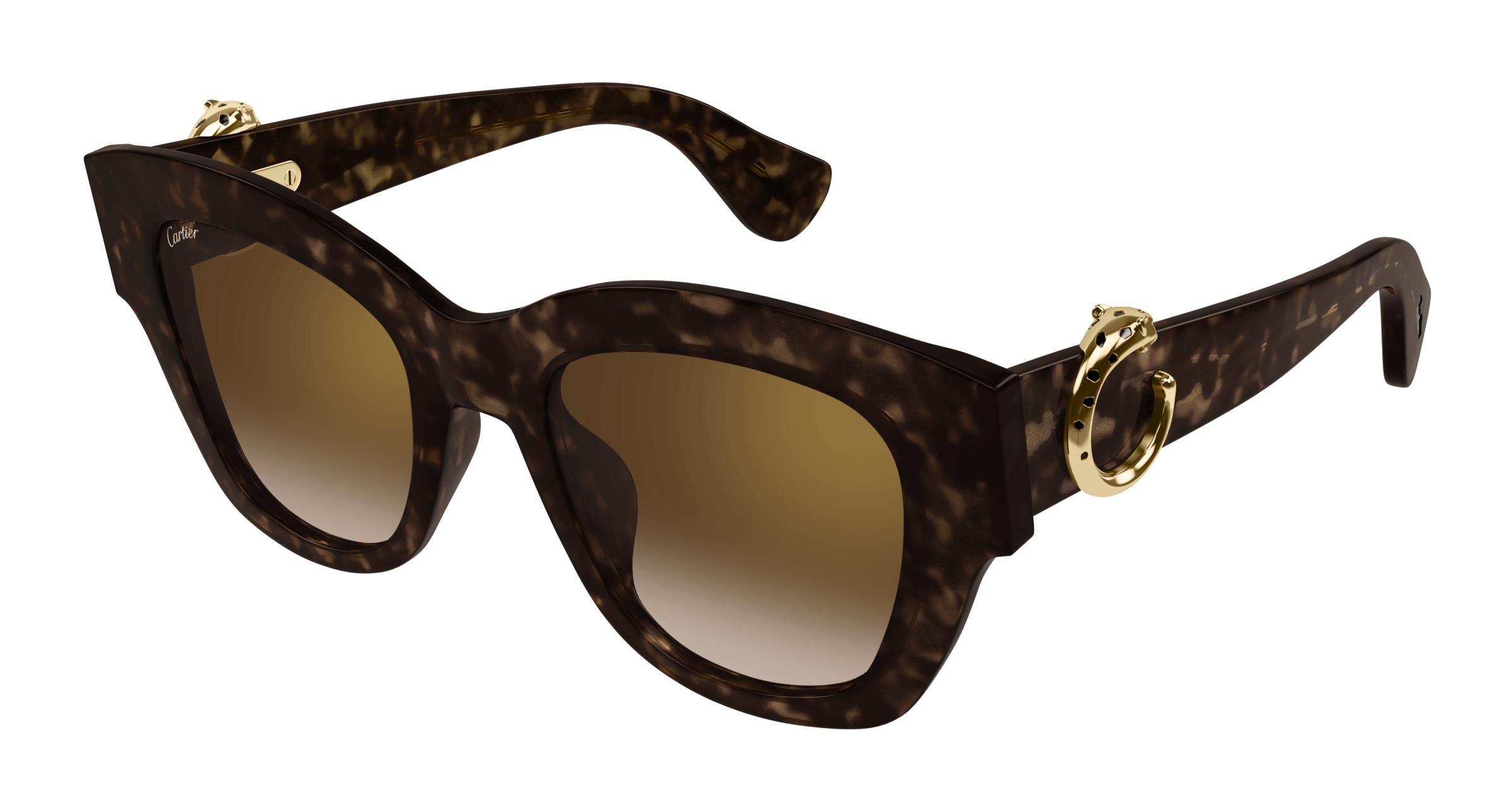 cartier panthere c brown cat eye ladies sunglasses ct0547s 002 52 cartier panthere c brown cat eye ladies sunglasses ct0547s 002 52