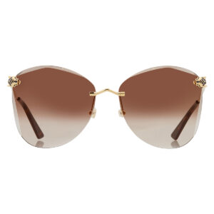 cartier panthere de cartier brown multitreatment butterfly ladies sunglasses ct0398s 002 62