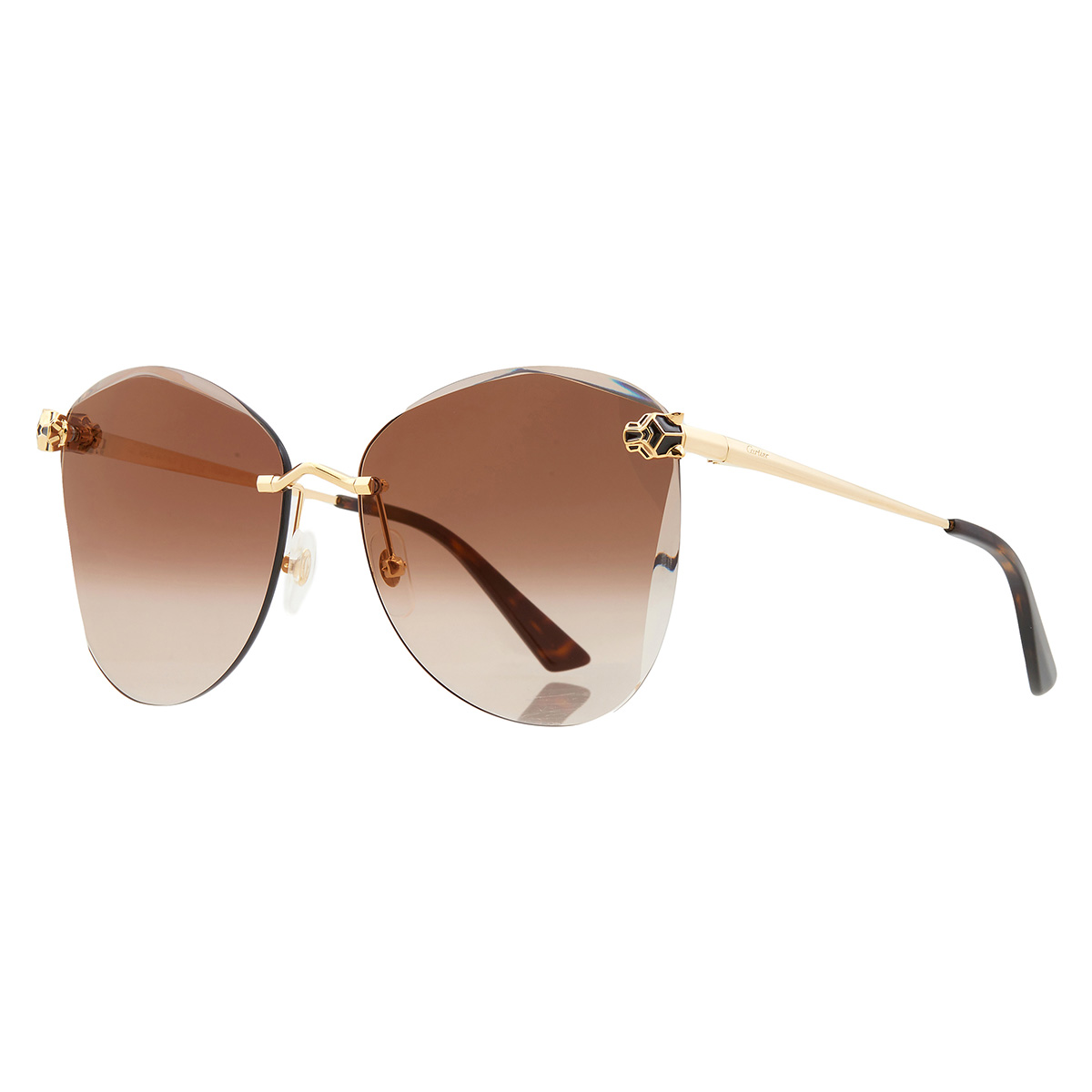 cartier panthere de cartier brown multitreatment butterfly ladies sunglasses ct0398s 002 62 cartier panthere de cartier brown multitreatment butterfly ladies sunglasses ct0398s 002 62