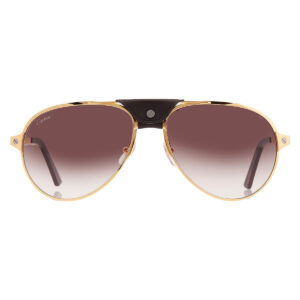 cartier santos de cartier brown gradient pilot men's sunglasses ct0034s 008 61