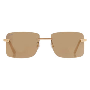 cartier santos de cartier brown grey rectangular men's sunglasses ct0033rs 001 57