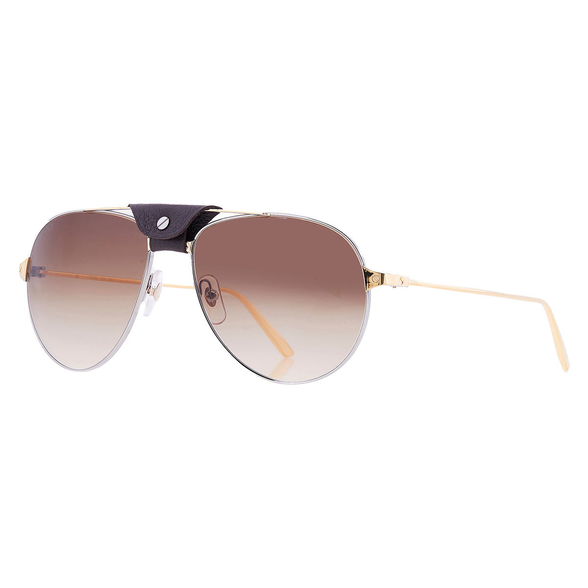 cartier santos de cartier brown pilot men's sunglasses ct0038s 004 59 cartier santos de cartier brown pilot men's sunglasses ct0038s 004 59