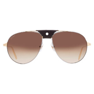 Home cartier santos de cartier brown pilot men's sunglasses ct0038s 010 59