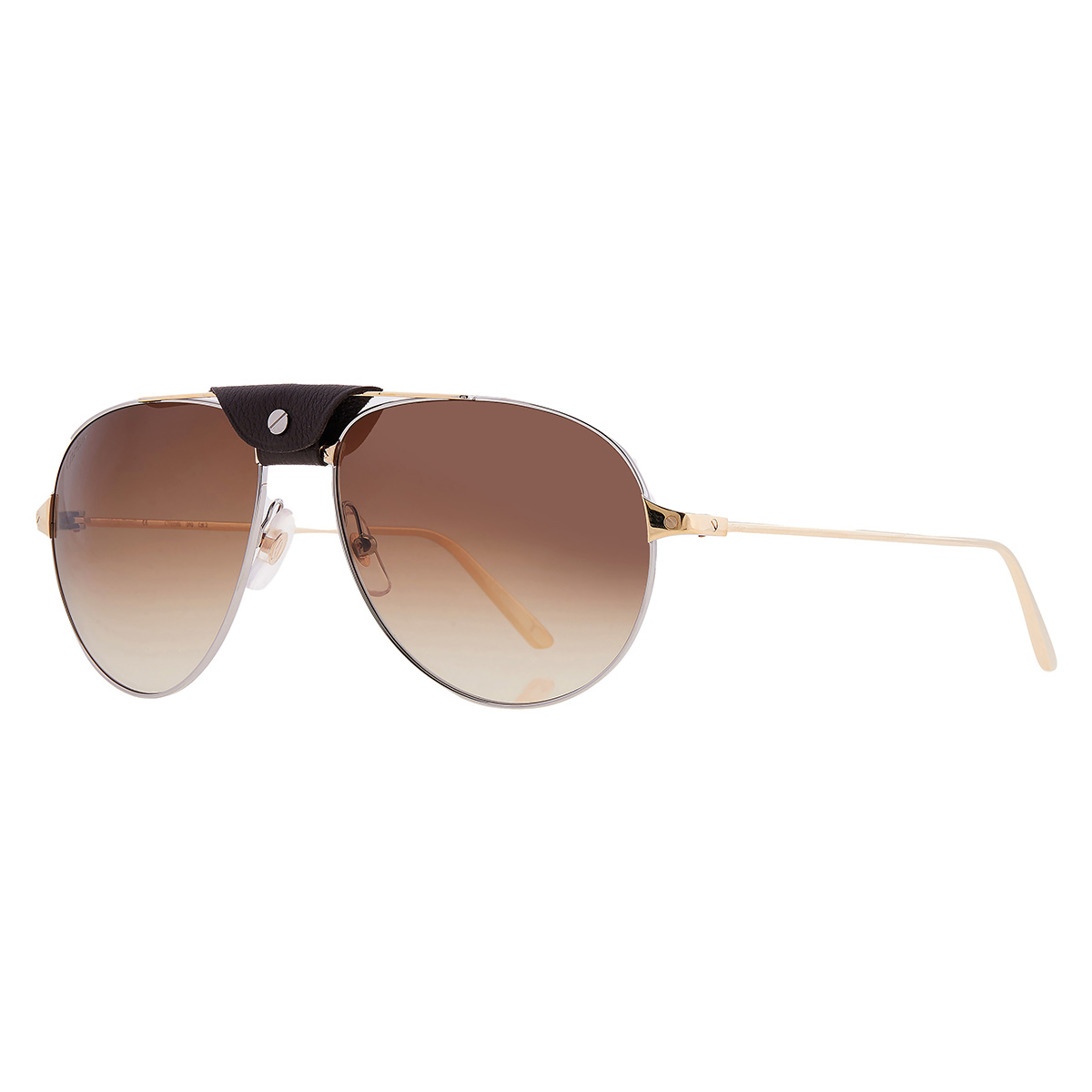 cartier santos de cartier brown pilot men's sunglasses ct0038s 010 59 cartier santos de cartier brown pilot men's sunglasses ct0038s 010 59