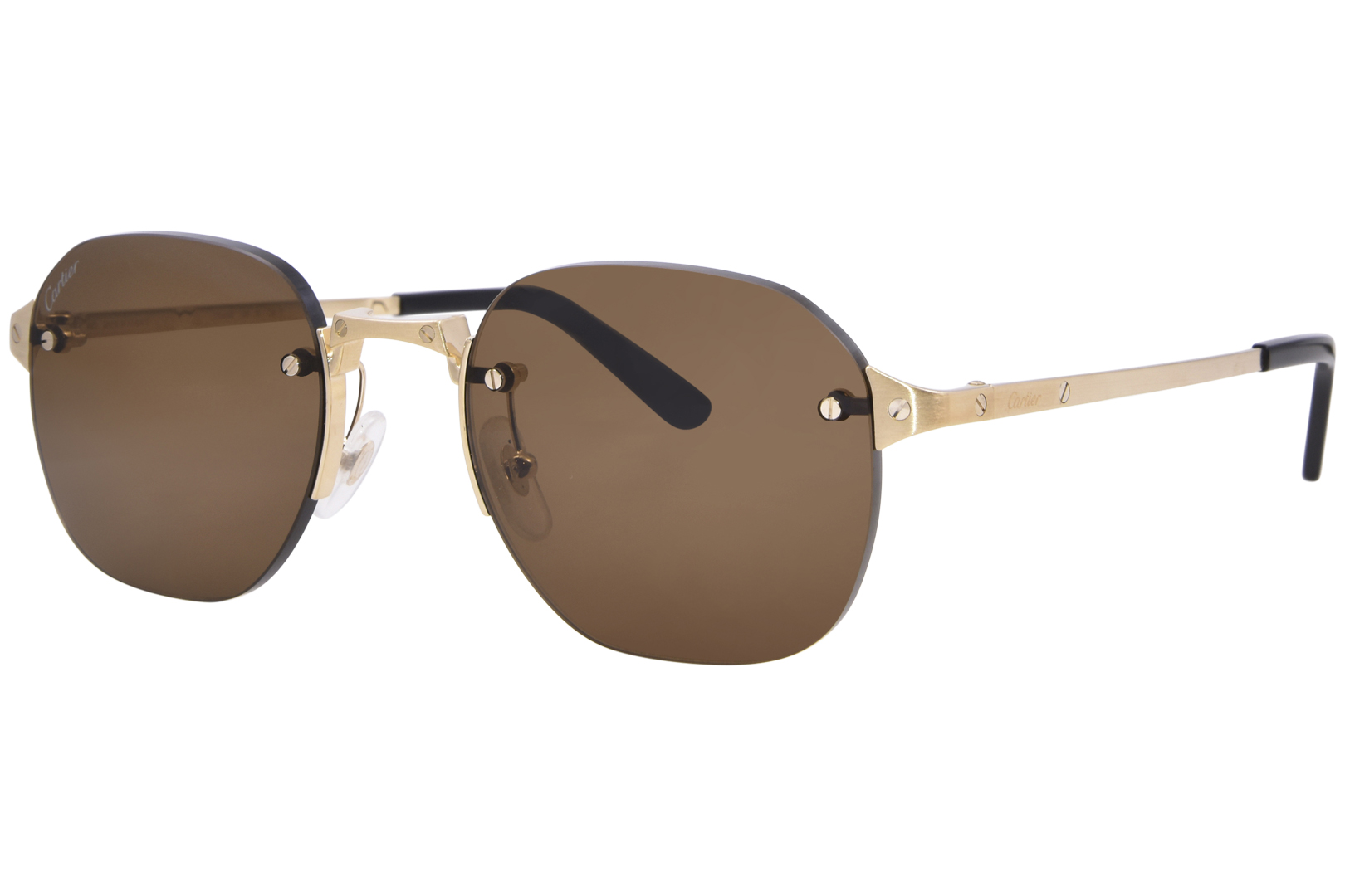 cartier santos de cartier brown round men's sunglasses ct0459s 006 53 cartier santos de cartier brown round men's sunglasses ct0459s 006 53