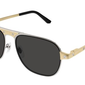 Home cartier santos de cartier grey pilot men's sunglasses ct0532s 001 58