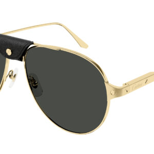 cartier santos de cartier polarized grey pilot men's sunglasses ct0387s 001 60