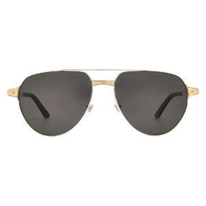 Home cartier santos de cartier polarized smoke pilot men's sunglasses ct0425s 001 59