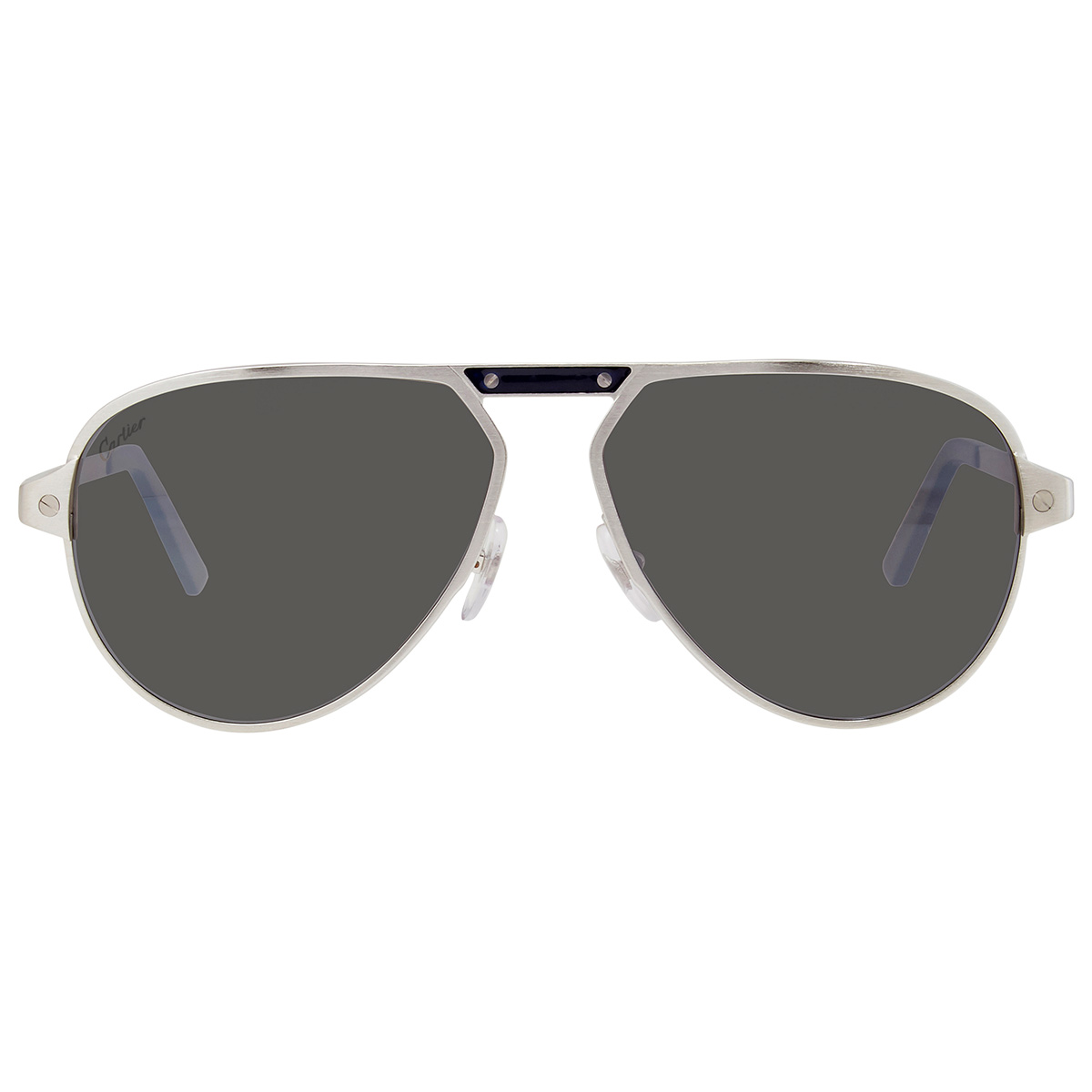cartier santos de cartier silver pilot men's sunglasses ct0101s 004 60 cartier santos de cartier silver pilot men's sunglasses ct0101s 004 60