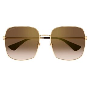 Home cartier trinity brown gradient with gold flash mirror square ladies sunglasses ct0401s 002 60
