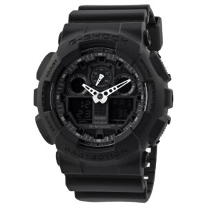 Home casio g shock perpetual alarm world time chronograph quartz analog digital black dial men's watch ga 100 1a1