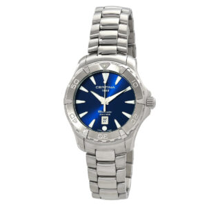 certina ds action quartz chronometer blue dial ladies watch c0322511104100