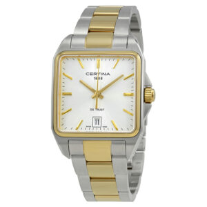 certina ds trust quartz silver dial two tone ladies watch c0195102203100
