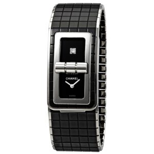 chanel black code coco black diamond dial ladies steel and ceramic watch h5147